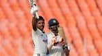 Dhruv Jurel celebrates his maiden Test century on Day 2 of India's first Test against the West Indies (AP Photo)