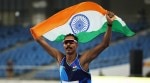 Nishad, a two-time Paralympic silver medallist, got the better of Townsend for the first time with an effort of 2.14 metres, even though he couldn't break the latter's world record of 2.16m in his three attempts at the Jawaharlal Nehru Stadium. (Reuters Photo)