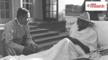 Mahatma Gandhi with Thakin Nu, the prime minister of Burma, at Birla House, New Delhi (1947, Wikimedia Commons)