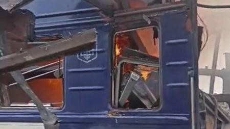 Hryhorov said the Russian attack had targeted a railway station, and that a train heading to Kyiv had been hit.