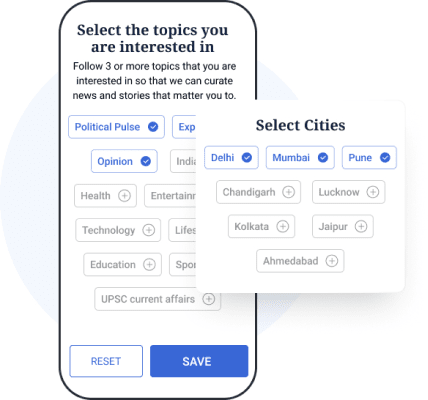 Topic Cities Selection Screen